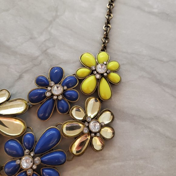 💐 J.Crew Retro Antique Flower Floral Rhinestone Crystal Pave Statement 💐 - Picture 7 of 16